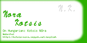 nora kotsis business card