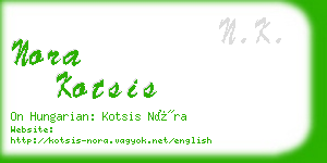 nora kotsis business card